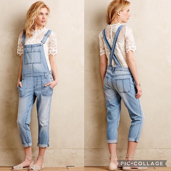 Anthropologie Pants - Anthro x Level 99 Blue Denim Mid Rise Overalls XS